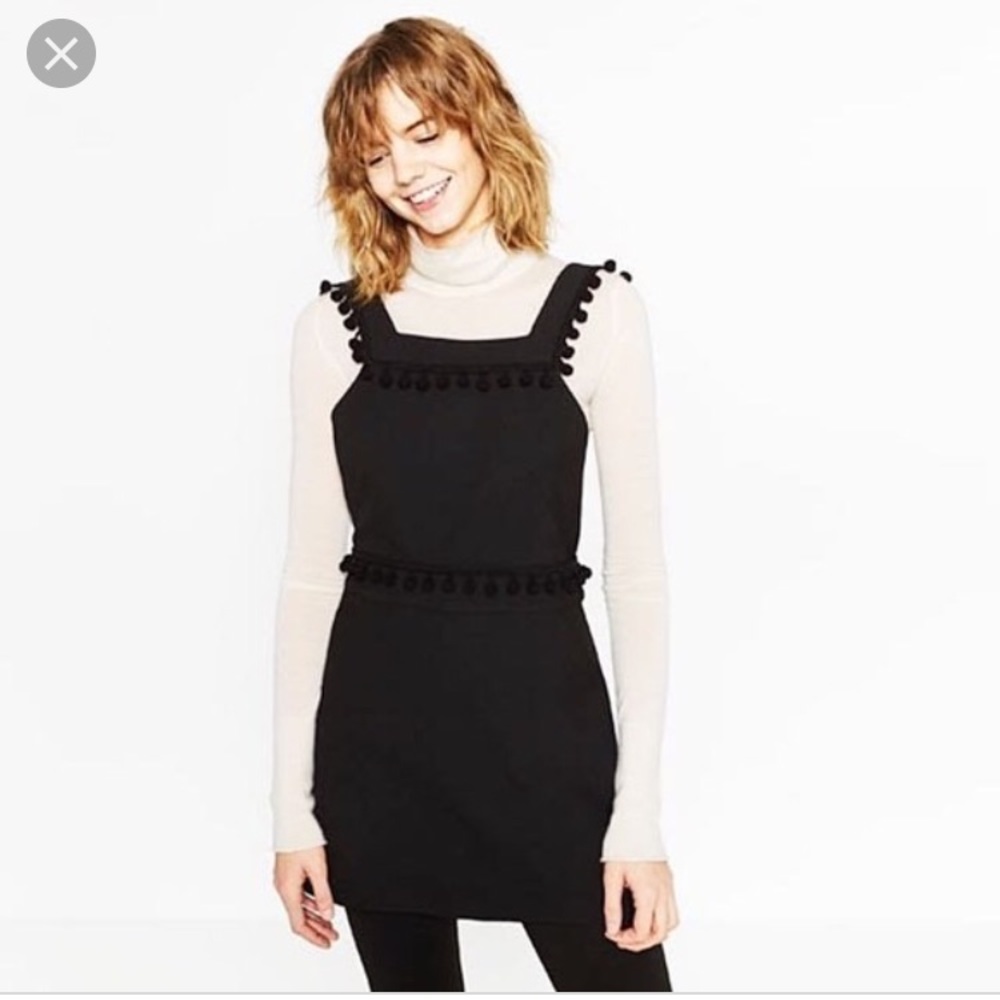 Zara pompom mini dress